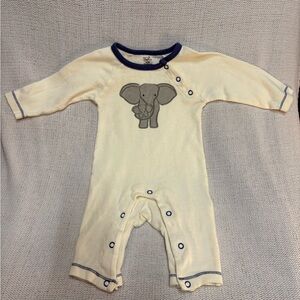 Touched by Nature - Cream Elephant Print Kids One Piece